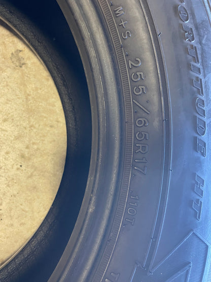 SET OF 4 255/65R17 Goodyear Wrangler Fortitude HT 110T SL - Used Tires