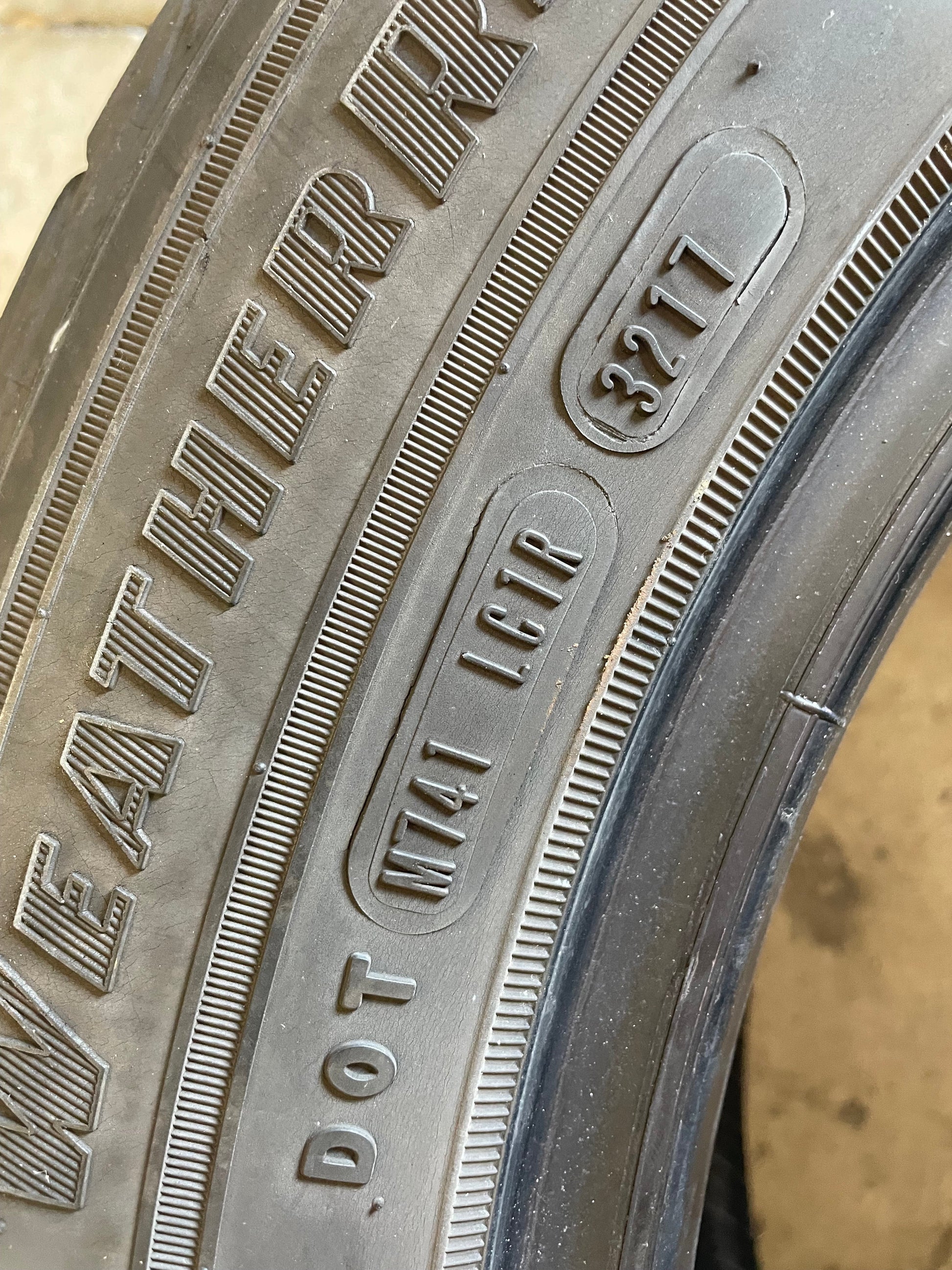 SET OF 4 225/60R17 Goodyear Assurance WeatherReady 99 H SL - Used Tires