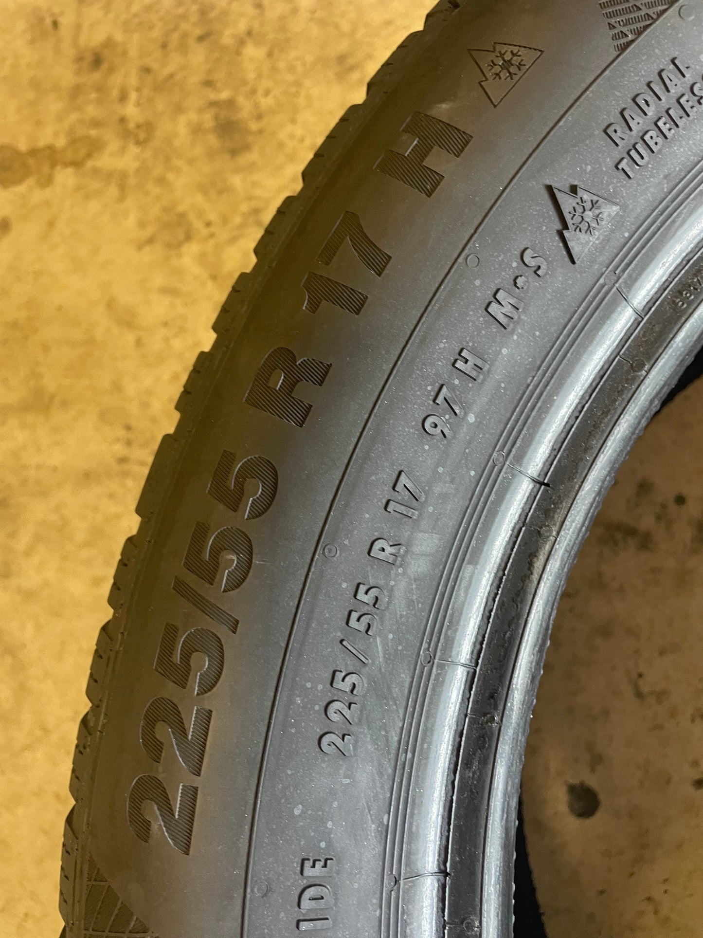 SET OF 4 225/55R17 Continental WinterContact TS850P 97 H SL - Used Tires