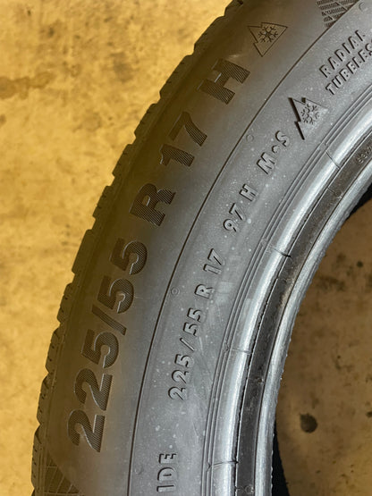 SET OF 4 225/55R17 Continental WinterContact TS850P 97 H SL - Used Tires