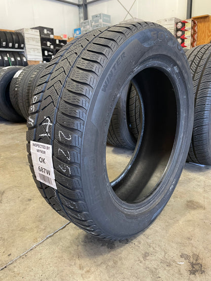 SET OF 2 225/55R17 Pirelli Sottozero 3 Winter Run Flat 97 H SL - Used Tires