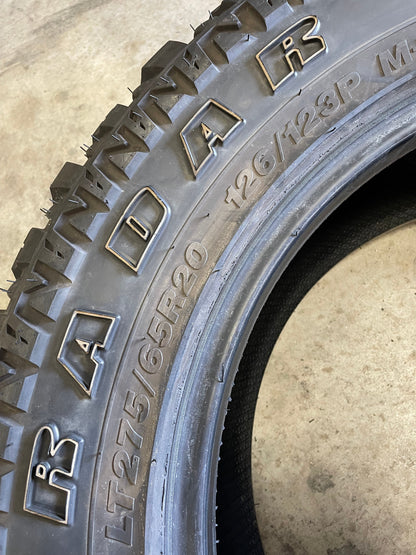 SINGLE 275/65R20 Radar Renegade R7 M/T 126/123 P E - Used Tires