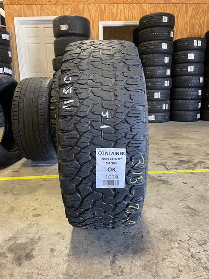 SET OF 3 315/70R17 Bfgoodrich All-Terrain T/A KO2 113/110 S C - Used Tires