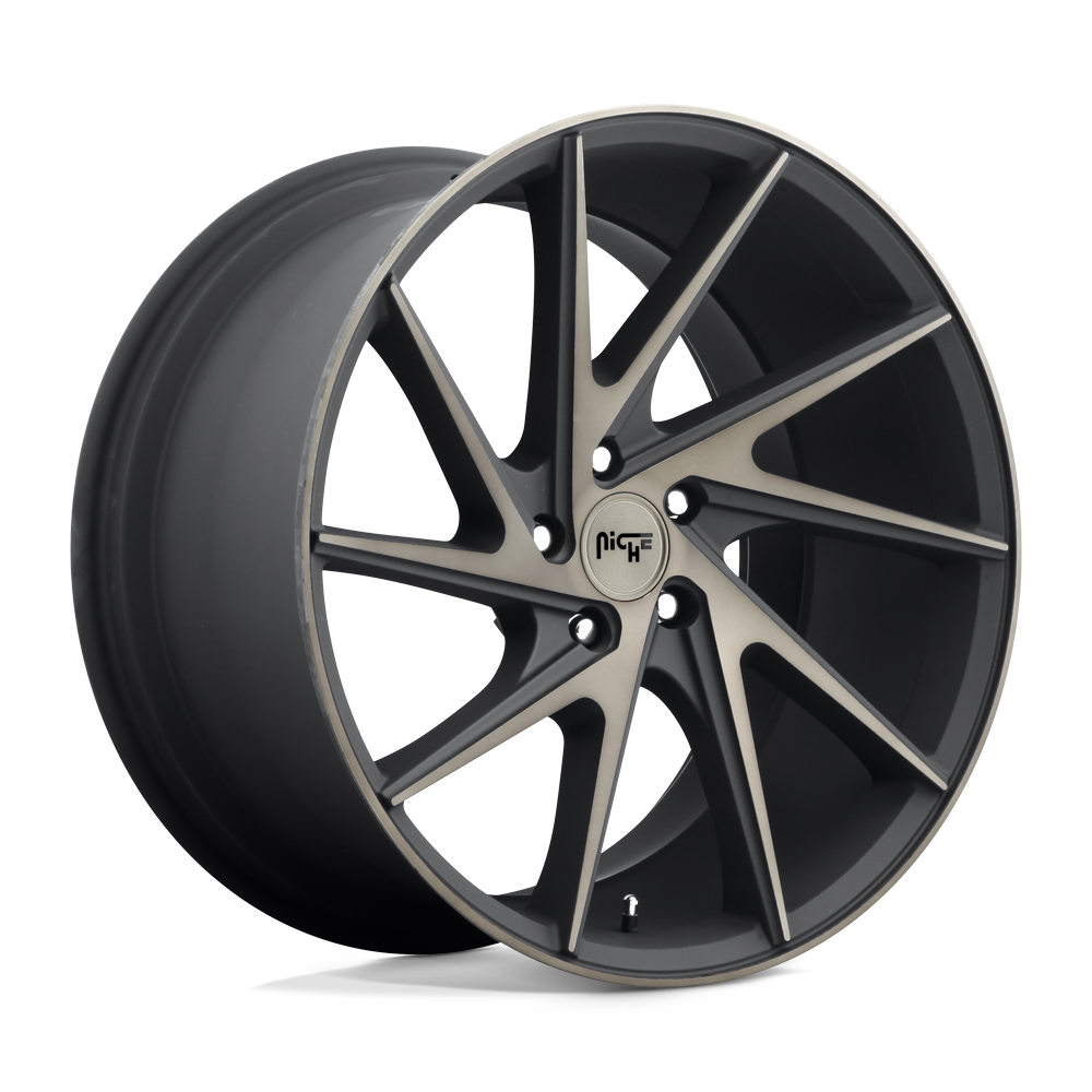 Niche 1Pc M163 INVERT - 20x10.5 45mm 5x114.3 MATTE BLACK MACHINED RING Wheel | M163200565+45R