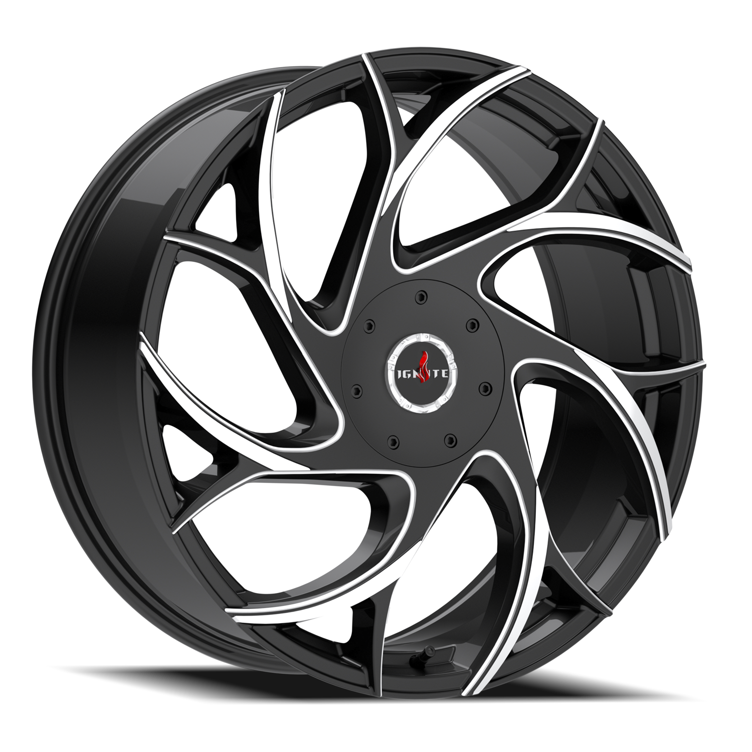 IGNITE G02 INFERNO 24X8.5 35MM 5X112/5X115 GLOSS BLACK MILLED TIPS | G0248550235GBMLT