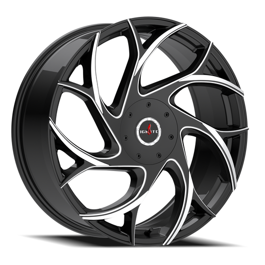 IGNITE G02 INFERNO 24X8.5 35MM 5X112/5X115 GLOSS BLACK MILLED TIPS | G0248550235GBMLT