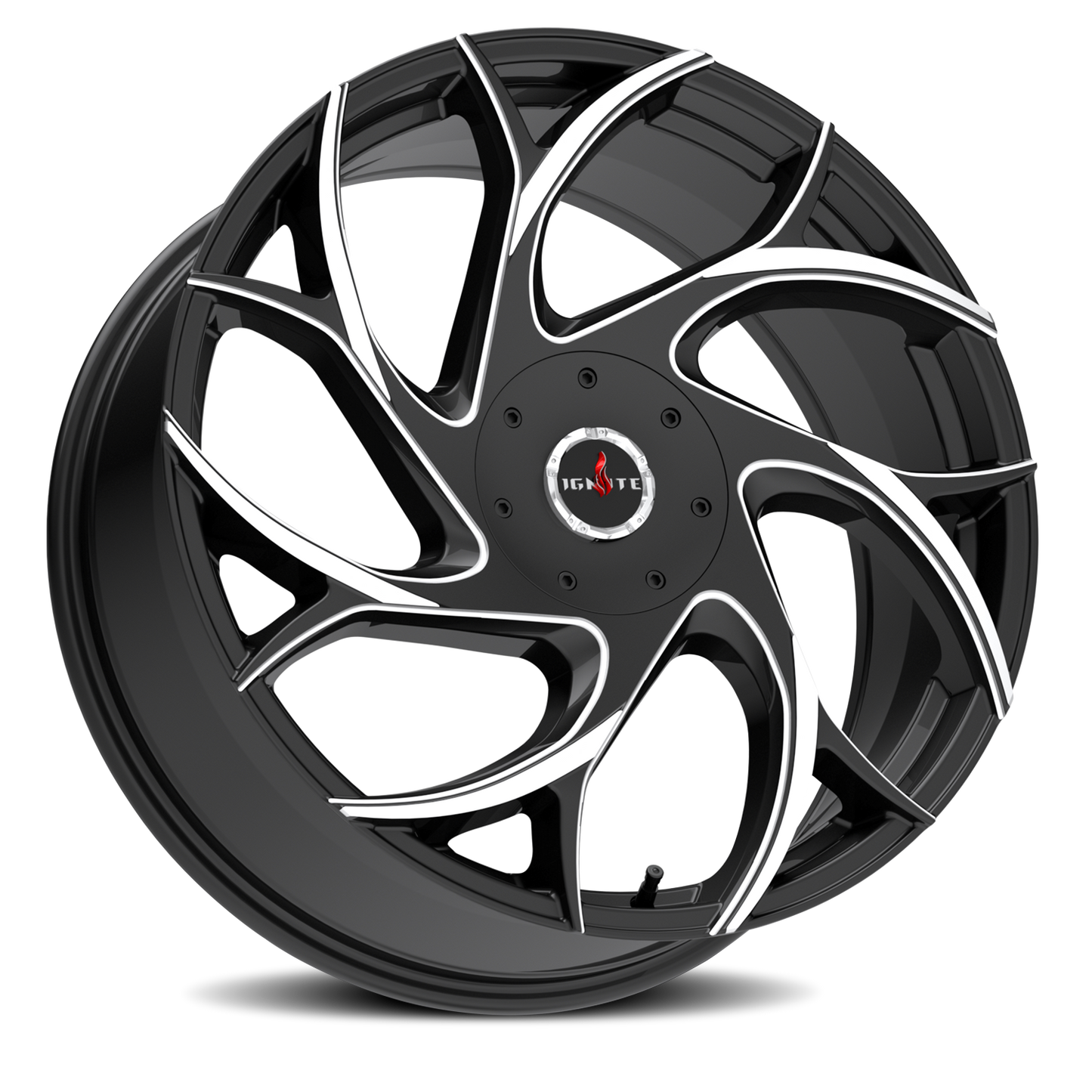 IGNITE G02 INFERNO 22X9.5 24MM 6X135/6X139.7 GLOSS BLACK MILLED TIPS | G0229560724GBMLT