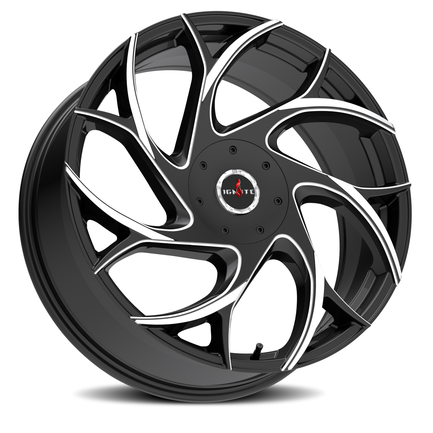 IGNITE G02 INFERNO 22X9.5 24MM 6X135/6X139.7 GLOSS BLACK MILLED TIPS | G0229560724GBMLT