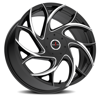 IGNITE G02 INFERNO 24X9.5 24MM 6X135/6X139.7 GLOSS BLACK MILLED TIPS | G0249560724GBMLT