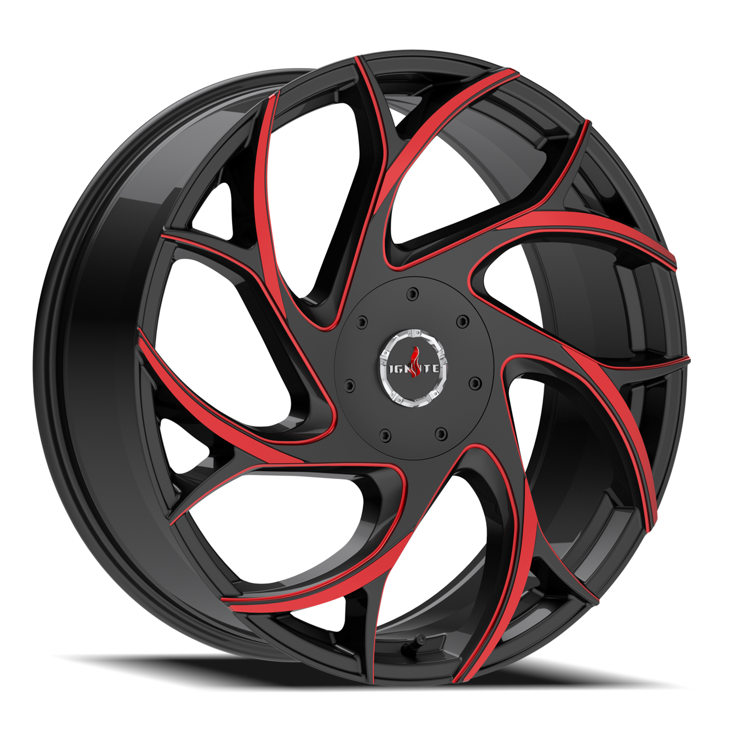 IGNITE G02 INFERNO 20X8.5 35MM 5X114.3/5X120 CANDY RED MILLED TIPS | G0208550135RMLT
