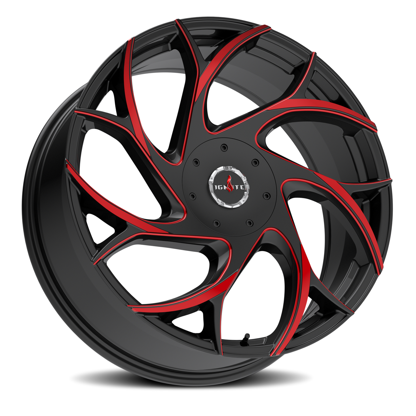 IGNITE G02 INFERNO 20X8.5 35MM 5X114.3/5X120 CANDY RED MILLED TIPS | G0208550135RMLT