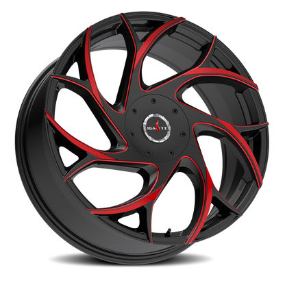 IGNITE G02 INFERNO 22X8.5 35MM 5X114.3/5X120 CANDY RED MILLED TIPS | G0228550135RMLT