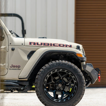 SET OF 4 WHEEL & TIRE PACKAGE | 4Play 4P55 20x10 -18 5x127/5x139.7 Gloss Black | 33x12.50R20 SureTrac Wide Climber R/T I