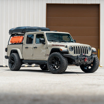 SET OF 4 WHEEL & TIRE PACKAGE | 4Play 4P55 22x10 -18 5x127/5x139.7 Gloss Black | 33x12.50R22 SureTrac Wide Climber R/T I