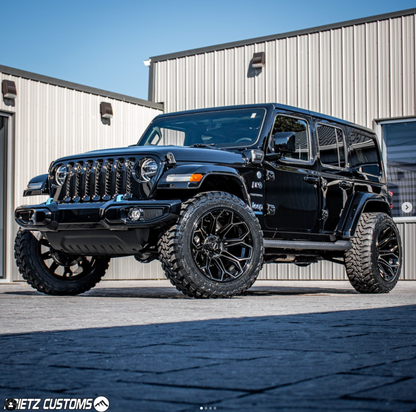 4Play 4P06 20x10 -18 5x127/5x139.7 Gloss Black with Brushed Spoke Faces