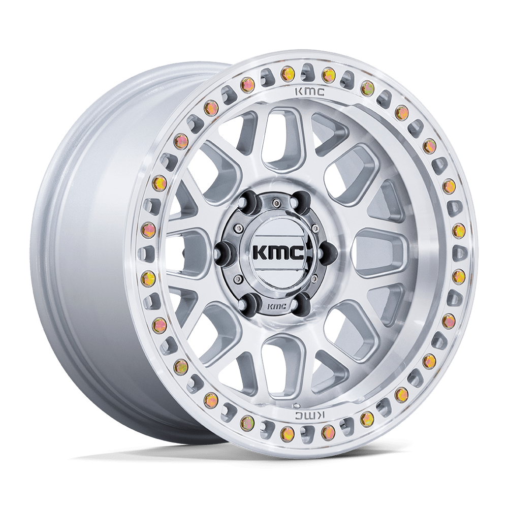 Kmc KM549 GRS - 18x9 -12mm 6x139.7 GLOSS SILVER W/ MACHINED FACE Wheel | KM54989068412N