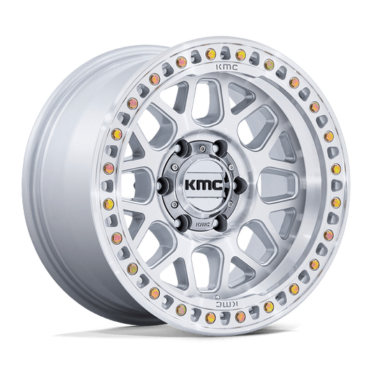 Kmc KM549 GRS - 18x9 -12mm 6x139.7 GLOSS SILVER W/ MACHINED FACE Wheel | KM54989068412N