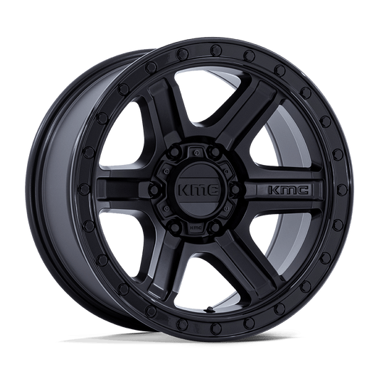 Kmc KM551 OUTRUN - 17x8.5 18mm 6x139.7 MATTE BLACK W/ GLOSS BLACK LIP Wheel | KM551MB17856818