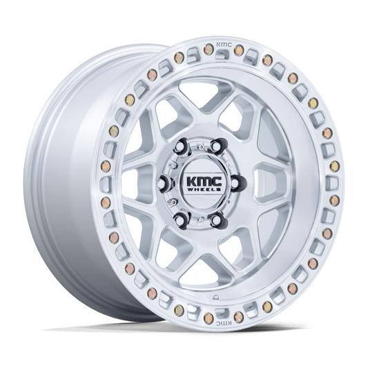 Kmc KM553 TORX - 17x8.5 0mm 6x139.7 GLOSS SILVER W/ MACHINED FACE Wheel | KM553SD17856800