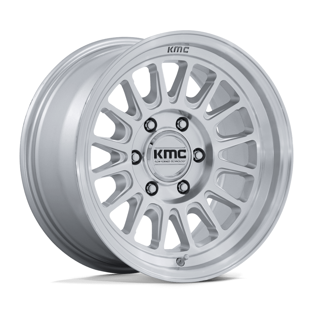 KMC KM733 IMPACT FFT 17X8.5 25 6X139.7 GLOSS SILVER W/ MACHINED FACE