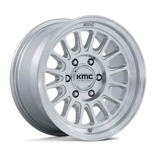 KMC KM733 IMPACT FFT 18X9 0 8X170 GLOSS SILVER W/ MACHINED FACE