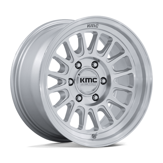 KMC KM733 IMPACT FFT 17X8.5 0 6X135 GLOSS SILVER W/ MACHINED FACE
