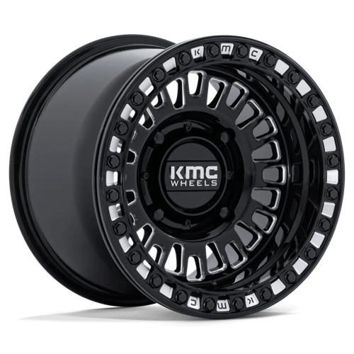 KMC POWERSPORTS KS242 AZTEC BEADLOCK 15X8 0 4X137 GLOSS BLACK MILLED