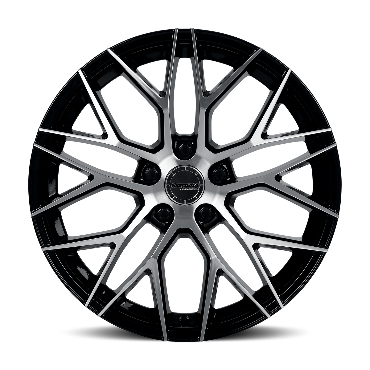 KATANA RACING KR01 20X8.5 40 5X108 GLOSSY BLACK MACHINED FACE