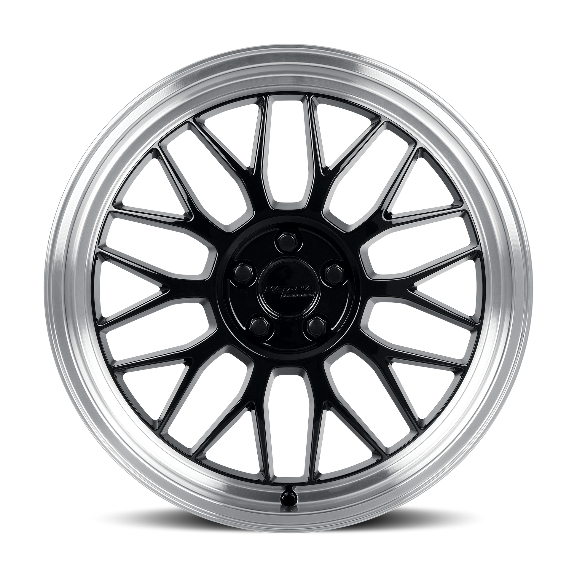 KATANA RACING KR06 18X8 40 5X100 GLOSSY BLACK MACHINED LIP