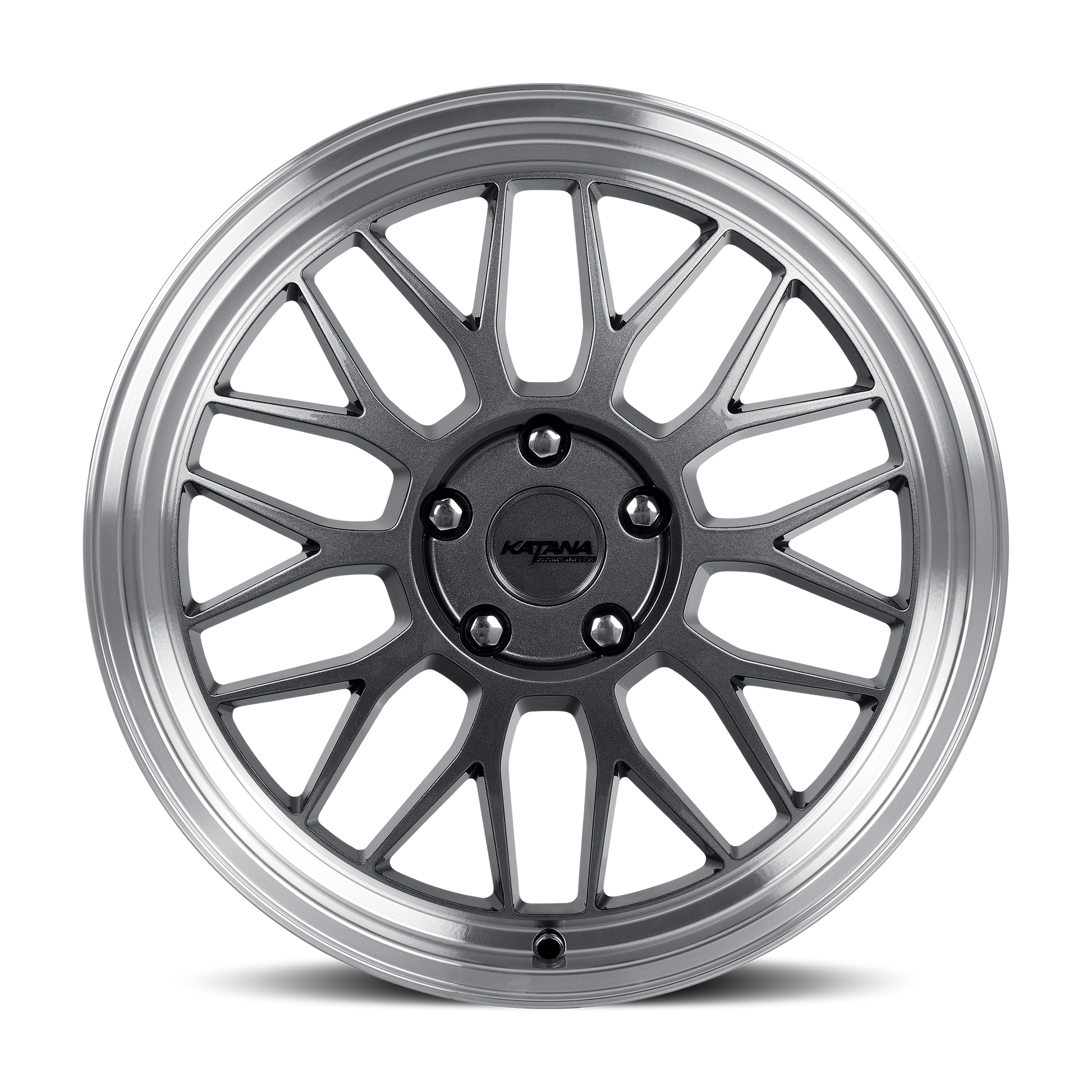 KATANA RACING KR06 18X8 40 5X114.3 GLOSSY GUN METAL MACHINE LIP