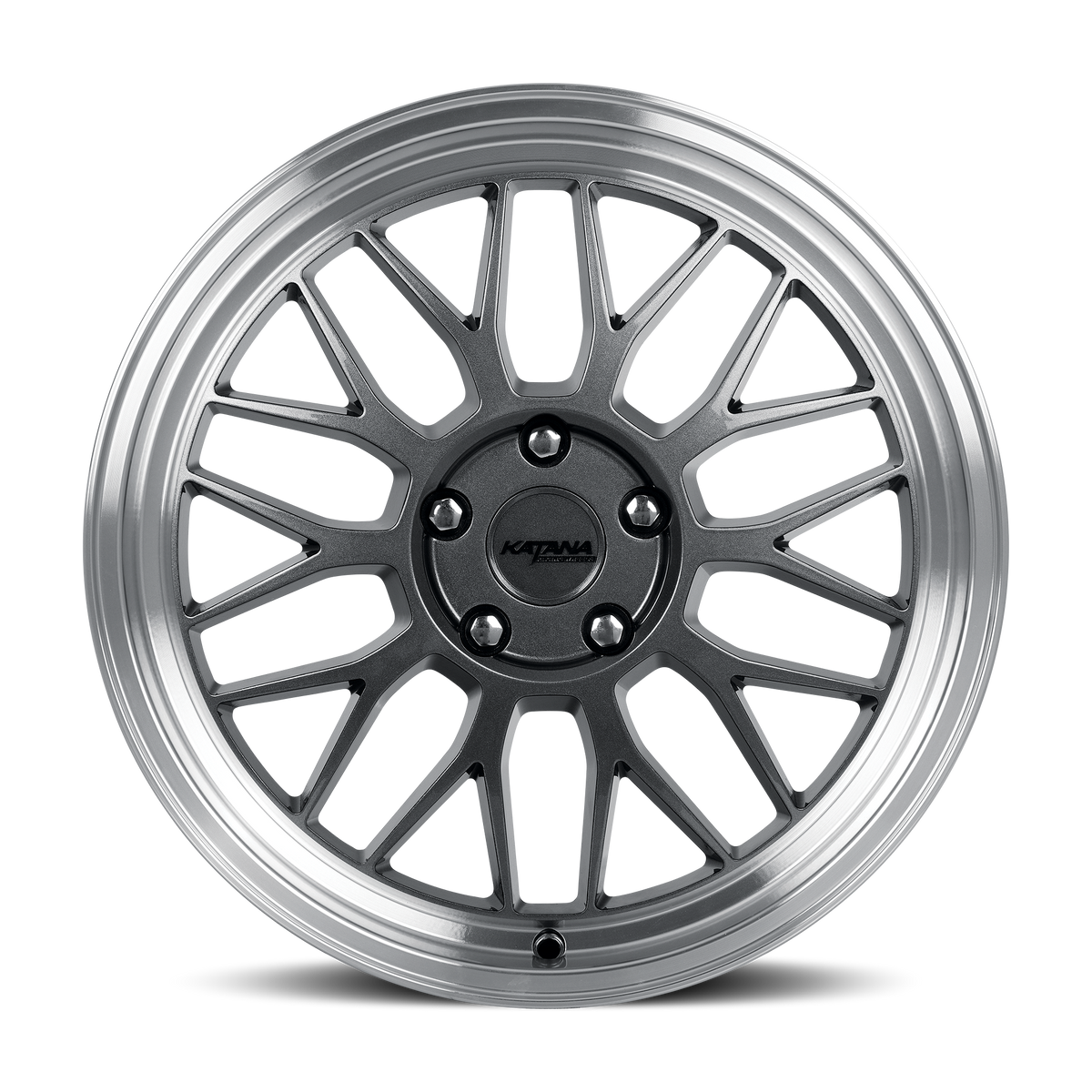 KATANA RACING KR06 18X8 40 5X112 GLOSSY GUN METAL MACHINE LIP