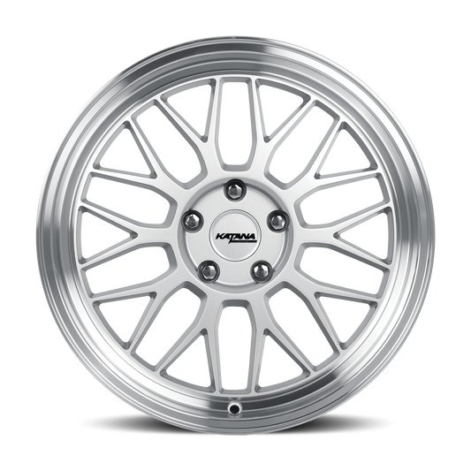 KATANA RACING KR06 18X8 40 5X100 GLOSSY SILVER MACHINE LIP