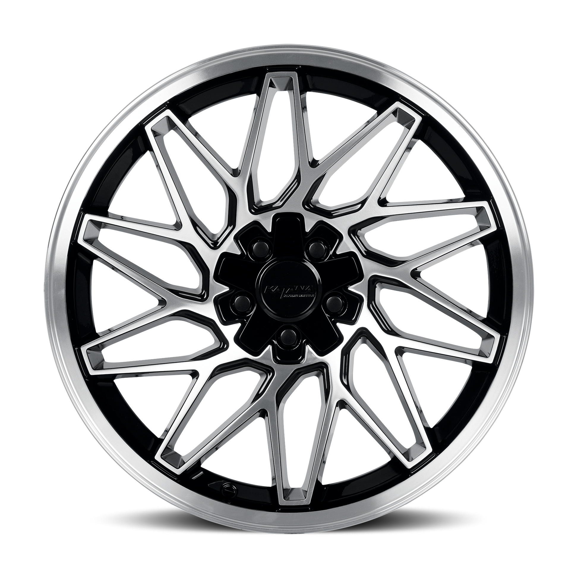 KATANA RACING KR09 18X8 40 5X108/5X114.3 GLOSSY BLACK MACHINED FACE
