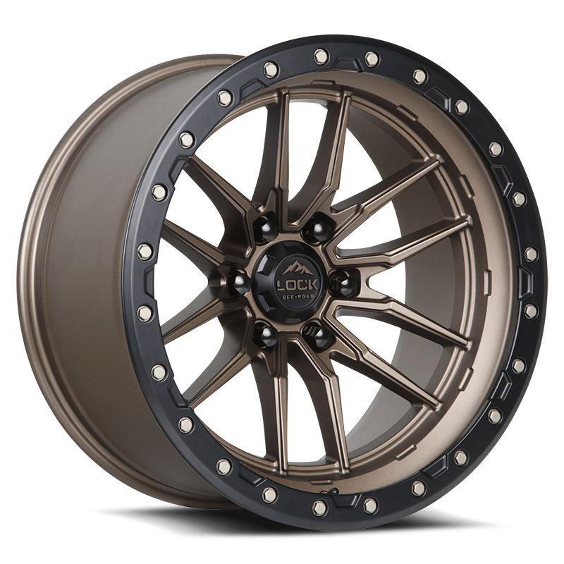 LOCK OFFROAD KRAWLER 17X9 12 6X139.7 MATTE BRONZE W MATTE BLACK RING