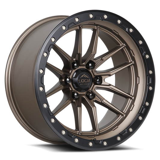LOCK OFFROAD KRAWLER 17X9 1 6X139.7 MATTE BRONZE W MATTE BLACK RING