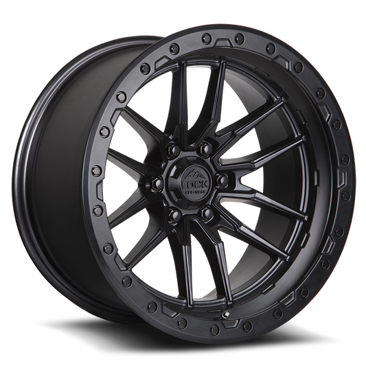 LOCK OFFROAD KRAWLER 20X9 0 6X139.7 MATTE BLACK W MATTE BLACK RING