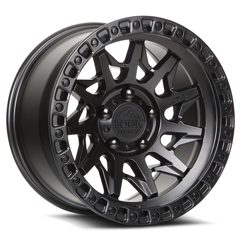 LOCK OFFROAD LUNATIC 17X9 1 5X127 MATTE BLACK W MATTE BLACK RING