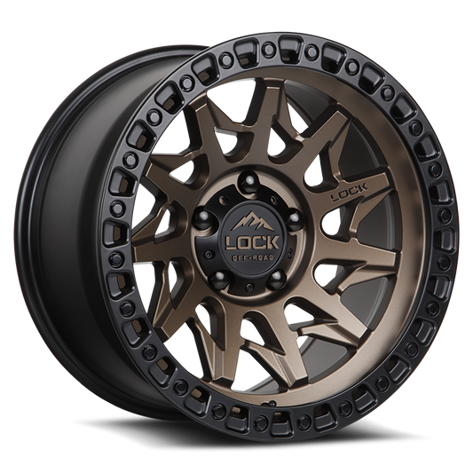 LOCK OFFROAD LUNATIC 17X9 12 6X139.7 MATTE BRONZE W MATTE BLACK RING