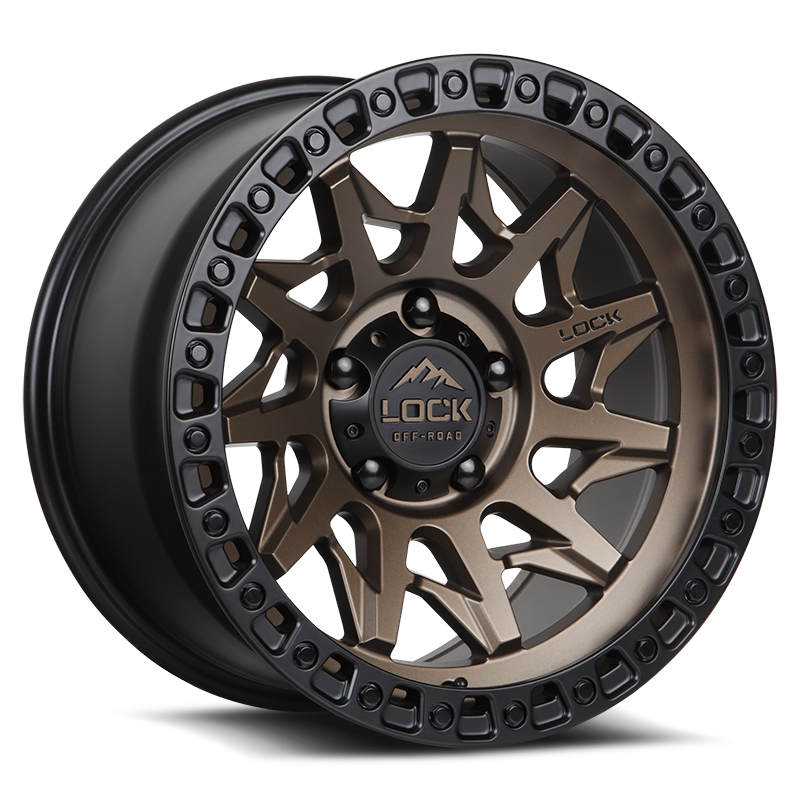 LOCK OFFROAD LUNATIC 20X10 18 5X127 MATTE BRONZE W MATTE BLACK RING