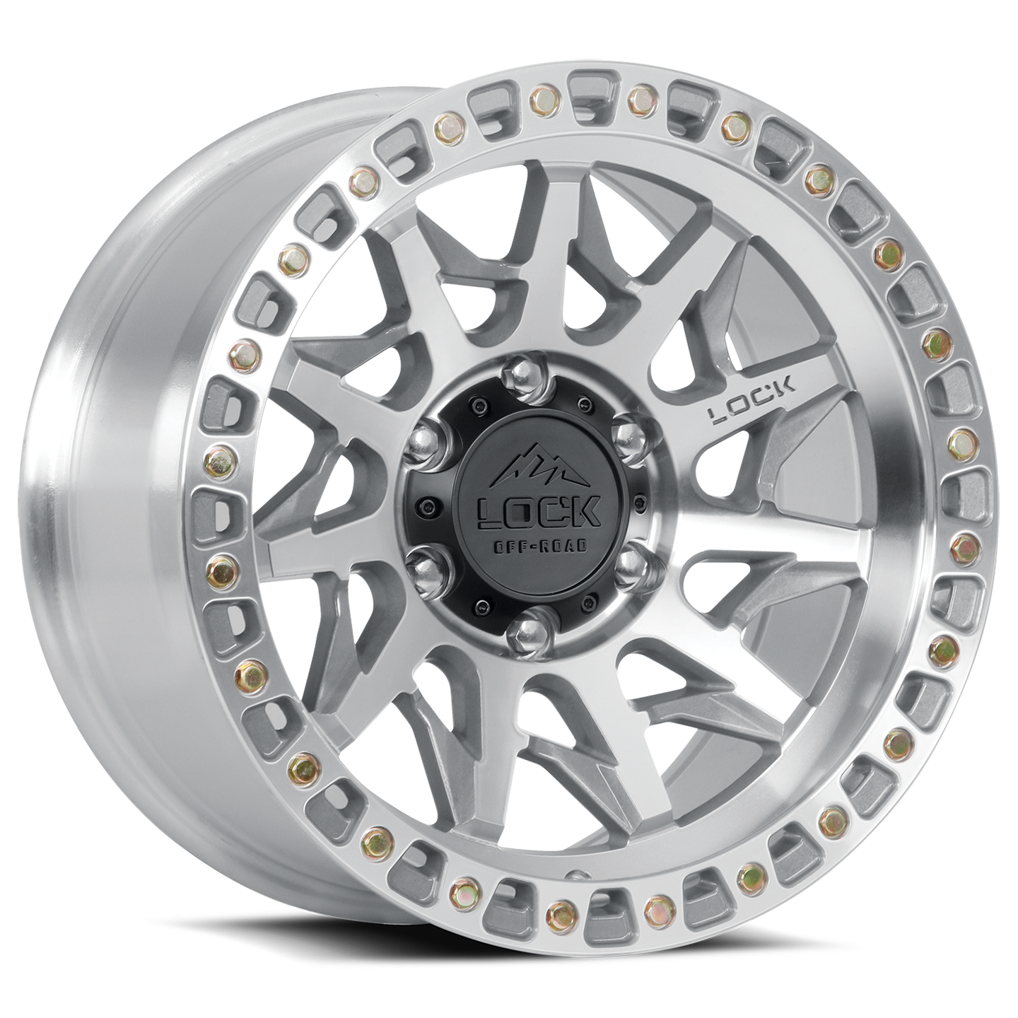 LOCK OFFROAD LUNATIC 17X9 1 6X139.7 MACHINE WITH CLEAR COAT