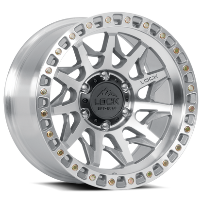 LOCK OFFROAD LUNATIC 17X9 1 6X135 MACHINE WITH CLEAR COAT