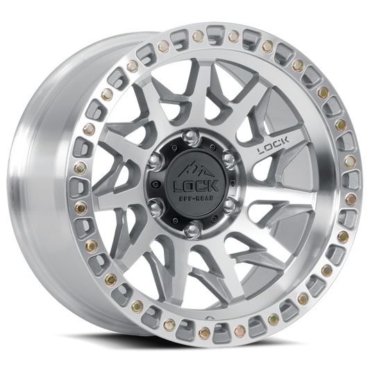 LOCK OFFROAD LUNATIC 17X9 1 6X135 MACHINE WITH CLEAR COAT