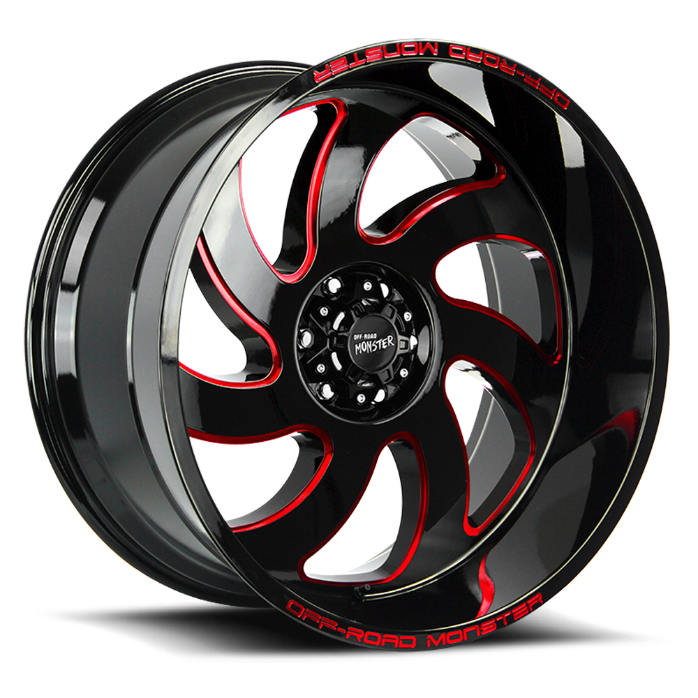 OFF ROAD MONSTER M07 M07 20X10 NEG 19MM 6X135 GLOSS BLACK CANDY RED MILLED | M070635N19GBMLR