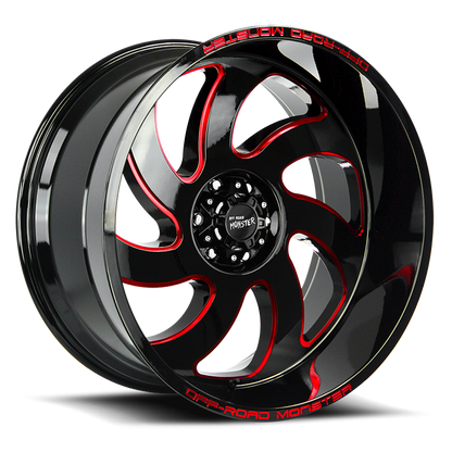 OFF ROAD MONSTER M07 M07 20X10 NEG 19MM 6X135 GLOSS BLACK CANDY RED MILLED | M070635N19GBMLR