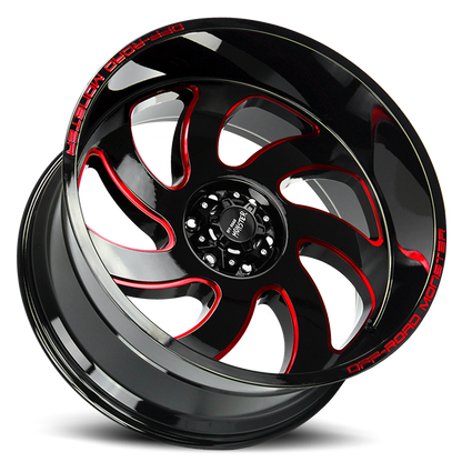 OFF ROAD MONSTER M07 M07 20X10 NEG 19MM 6X139.7 GLOSS BLACK CANDY RED MILLED | M070639N19GBMLR