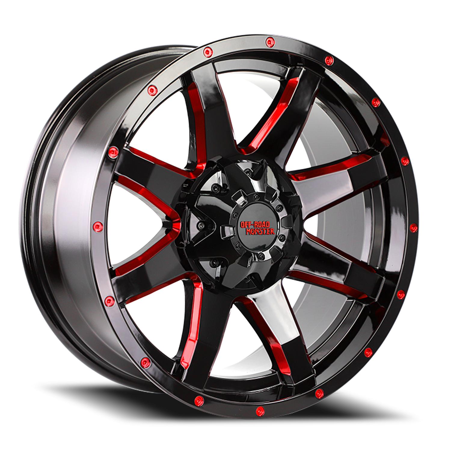 OFF ROAD MONSTER M08 M08 20X9 0MM 6X135/6X139.7 GLOSS BLACK CANDY RED MILLED | M08060702GBMLR