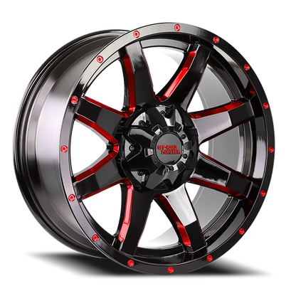 OFF ROAD MONSTER M08 M08 20X9 0MM 6X135/6X139.7 GLOSS BLACK CANDY RED MILLED | M08060702GBMLR