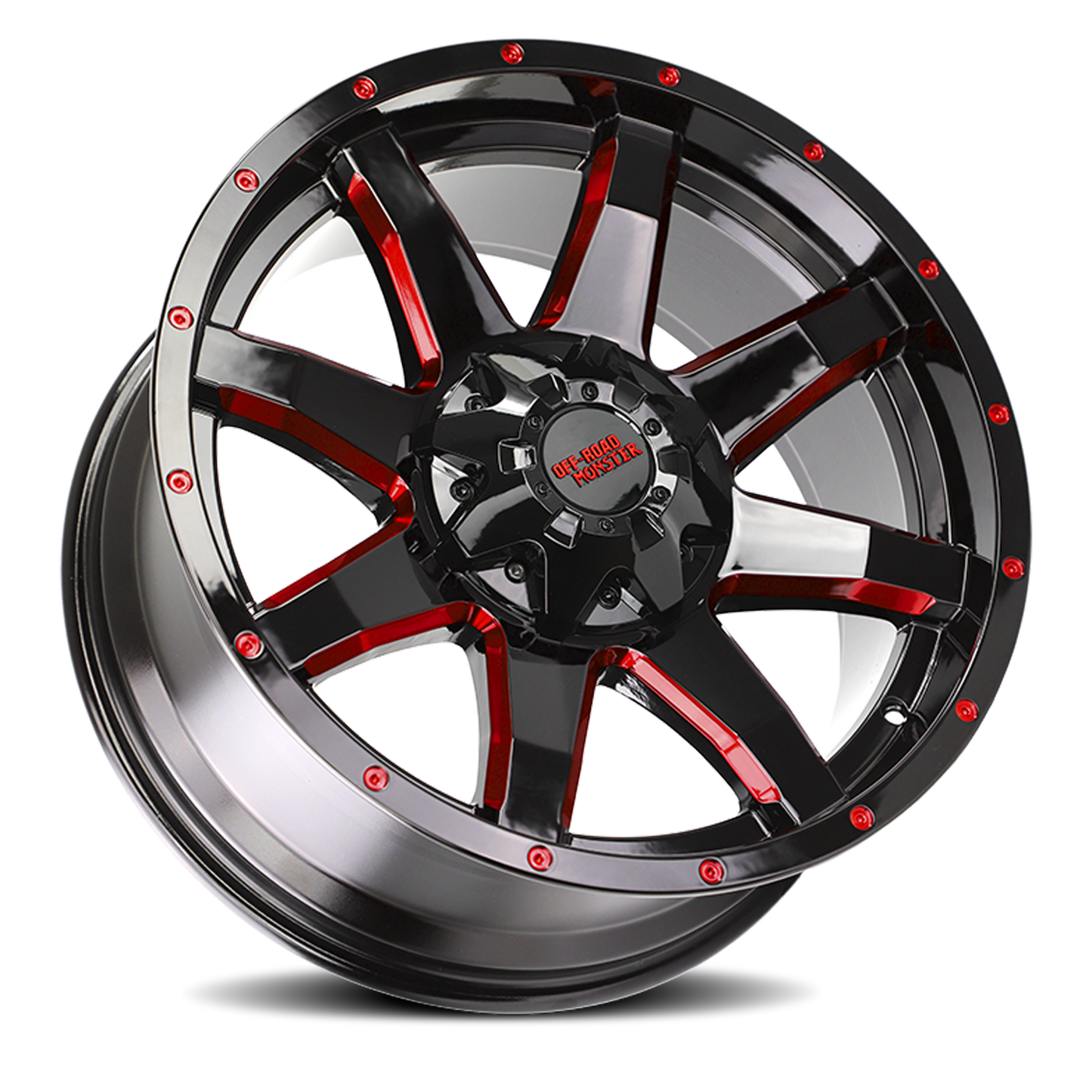 OFF ROAD MONSTER M08 M08 20X9 0MM 6X135/6X139.7 GLOSS BLACK CANDY RED MILLED | M08060702GBMLR