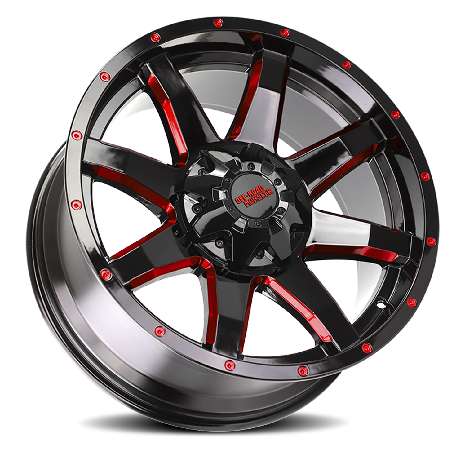 OFF ROAD MONSTER M08 M08 20X9 0MM 6X135/6X139.7 GLOSS BLACK CANDY RED MILLED | M08060702GBMLR