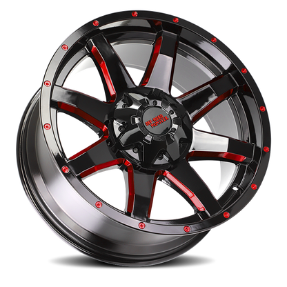OFF ROAD MONSTER M08 M08 20X9 0MM 6X135/6X139.7 GLOSS BLACK CANDY RED MILLED | M08060702GBMLR